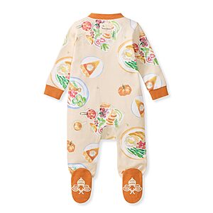 Burt's Bees Baby Boys' Organic Cotton, Sleep and Play Footed Pajamas Easy Zip Front One-Piece PJs with Non-Slip Bee Grips, Cozy Infant Sleepwear $12.32