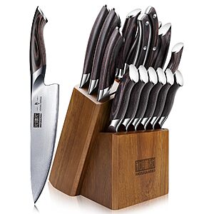 HOSHANHO 16PCS Knife Set, Ultra Sharp Japanese Kitchen Knife Set with Block $214.49