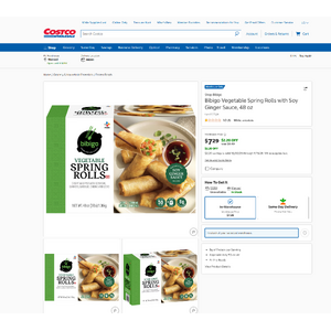 [Costco Members] - In Store: Bibigo Vegetable Spring Rolls with Soy Ginger Sauce, 48 oz $7.29