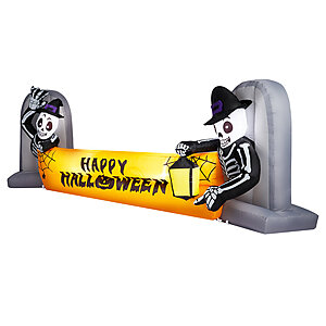 9.6' Skeleton Tombstone Banner Halloween Inflatable Outdoor Decor $16.99 + Free Shipping on $35+