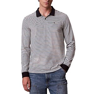Calvin Klein Men's Long Sleeve Striped Polo $26.06