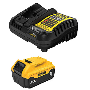 $59: DEWALT DCB205C Battery Kit 20V MAX Lithium Ion 5 Ah Includes Charger Cordless Fasteners Inc