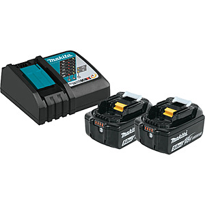 $149: Makita BL1850BDC2X1 18V LXT® Battery and Rapid Optimum Charger Starter Pack (5.0Ah) Fasteners Inc