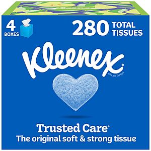 4-Pack 70-Count Kleenex Trusted Care 2-Ply Facial Tissues $3.30 ($0.83/ea) w/ S&S + Free Shipping w/ Prime or on $35+