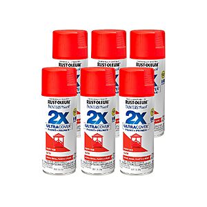 6-Pack 12-Oz Rust-Oleum Painter's Touch 2X Ultra Cover Satin Spray Paint (Poppy Red) $17.81 ($2.97/ea) + Free Shipping w/ Prime or on $35+