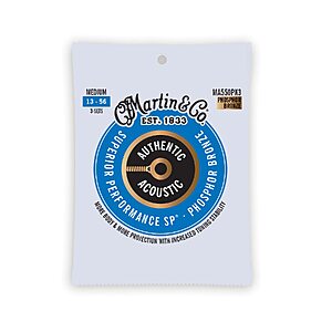3-Pack Martin Authentic 92/8 Phosphor Bronze Acoustic Guitar Strings (Medium 13-56) $11.99 + Free Shipping w/ Prime or on $35+