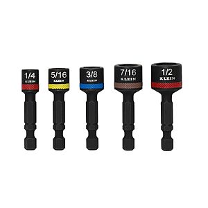 Klein Tools 5-Piece Magnetic Impact Nut Setter / Driver Set $15.98 + Free Shipping w/ Prime or on $35+