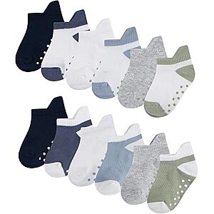 HUGGIES 12-Pack Infant Lightweight Ankle Gripper Socks (Desert Sage/Blue) $10 + Free Shipping w/ Prime or on $35+