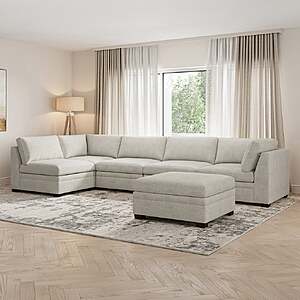 Thomasville Tisdale Modular Sectional 6-piece Taupe with Storage Ottoman $1399.99 Free Shipping Costco.com
