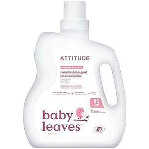 [SnS] $14.54 | ATTITUDE Baby Laundry Detergent, Dermatologist Tested, Unscented, 80 Loads at Amazon