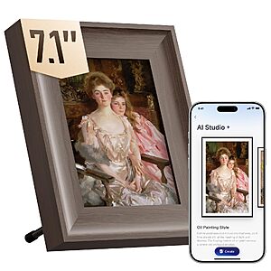 SwitchBot AI Art Frame 2, Electronic Ink Picture Frame, 7.1'' Digital Frame 1200*1600 Electronic-Ink Frame, 16GB Wireless Digital Photo Frame, 5000mAh, AI Voice-to-Image $129.99