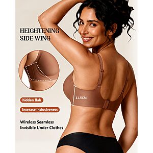 LEVAO Women's Seamless Wireless Push Up Bras Adjustable T-Shirt Bralettes $6.99