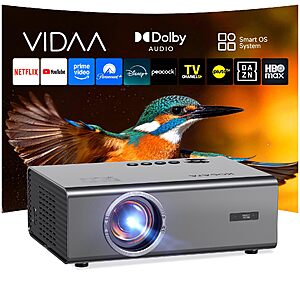 Smart Projector-4K with Wifi Bluetooth, AI Auto Focus Keystone Outdoor Home Theater $219.99
