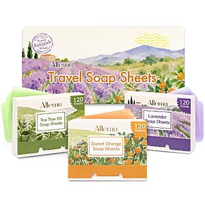 Prime: Allemu 360-Count Dissolvable Travel Hand Soap Sheets, 3-Pack $7.79 + Free Shipping