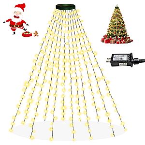 EXF 8.2-Foot 420-LED Cascading Christmas Tree Lights with Topper Ring $14.99 + Free Shipping