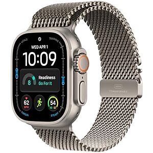 $799.99* | 49mm Apple Ultra 4 GPS + Cellular Smartwatch (Titanium Case & Milanese Loop - L) at Amazon
