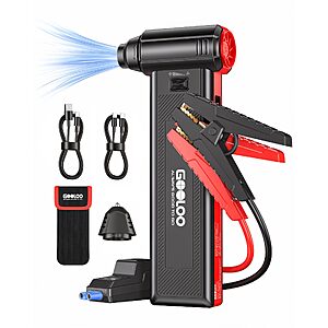 GOOLOO F7 Compressed Air Duster with 12V Portable Jump Starter - $39.99 AC