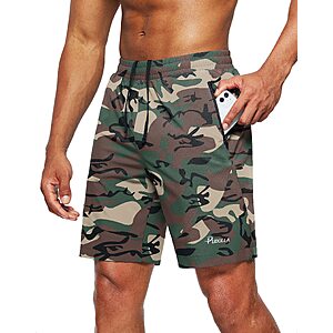 Pudolla  Lightweight Gym Athletic Shorts for Men with Zipper Pockets $7.49
