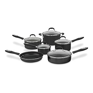 Cuisinart Pots and Pans Set, Nonstick w/Aluminum Core, 11-Piece, Black $104.99