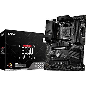 MSI AMD B550 Pro Socket AM4 ATX DDR4-SDRAM Motherboard | AMD, DDR4, M.2, USB 3.2 Gen 2, HDMI $119.81