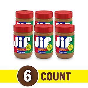 $10.50 S&S Clip Q Jif Creamy Peanut Butter, 16-Ounce Jar, 6 Count