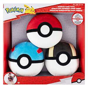Pokémon Squeaky Dog Toys, 3-count $21.99 free Shipping or $12.99 In Warehouse Costco.com