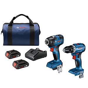 BOSCH GXL18V-27B22 Power Tool Combo Kit, Drill Driver and Impact Driver $149