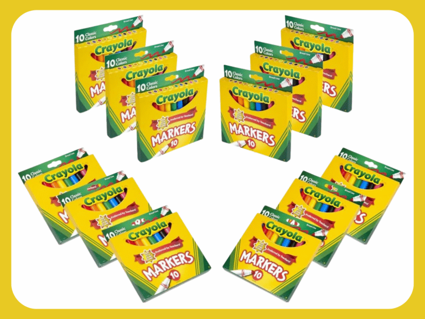 TWELVE Crayola Markers 10-Counts Only $11.xx on Amazon!