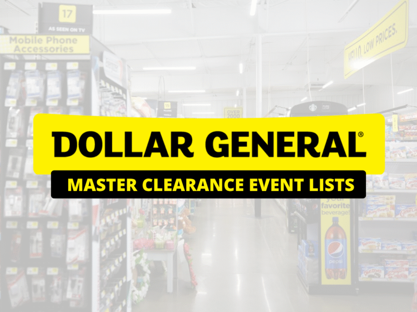 Dollar General Clearance Event – Master Clearance Event Lists