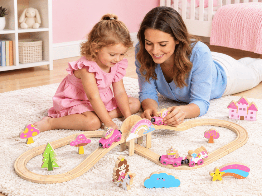 Pink Wooden Train Set Just $14.xx on Amazon (Reg $30)