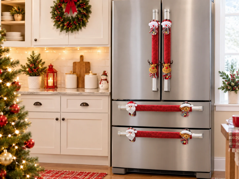 6-Pack Burlap Christmas Fridge Door Handle Covers Only $15.xx on Amazon