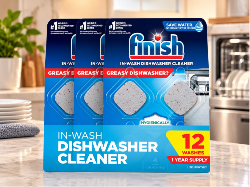Finish Dishwasher Cleaner Tablets Grease & Grime Remover 12ct Only $12.xx on Amazon