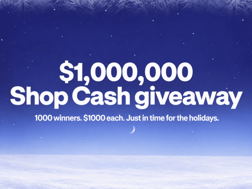 1,000 Win $1,000 in The $1M Shop Cash Holiday Giveaway!