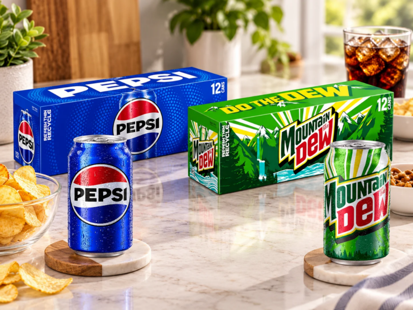 36-Pack Pepsi or Mountain Dew Soda 12oz Cans Only $11.xx on Amazon (Reg $48)