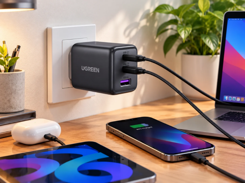 UGREEN 30W GaN II 3-Port USB-C Fast Charger Block Only $9.xx on Amazon (Reg $17)