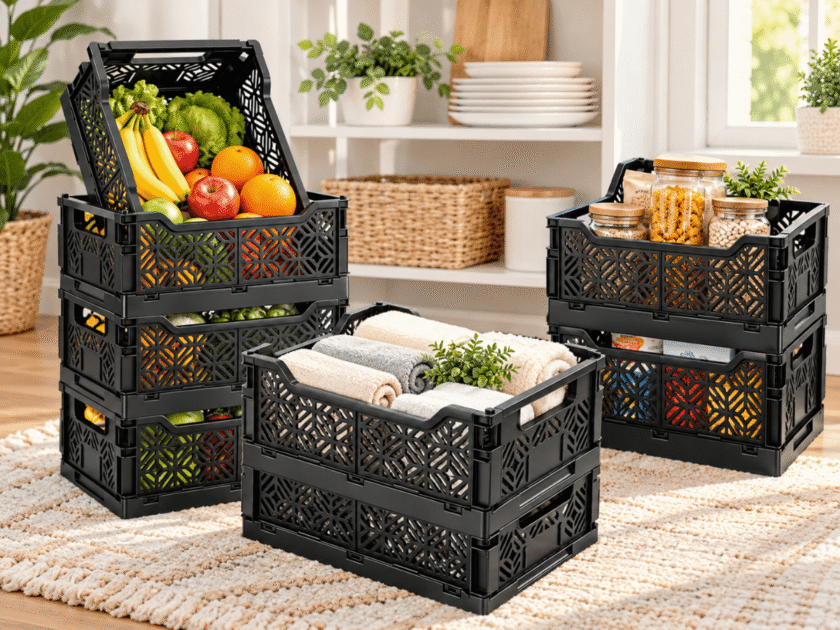 6-Pack Collapsible Plastic Storage Baskets Only $21.xx on Amazon (Reg $35)