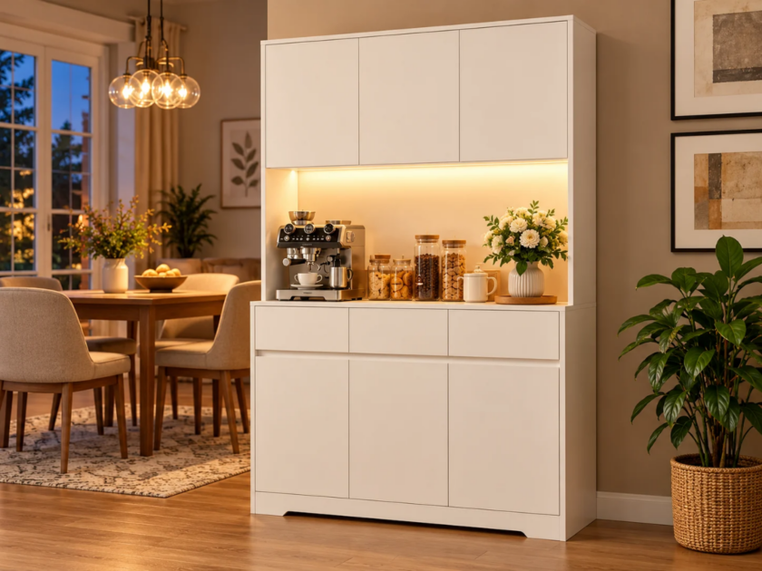 70.9” Tall Kitchen Pantry Cabinet w/Charge Station & Led Light Only $169.xx on Walmart (Reg $260)