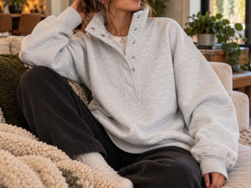 Women’s Oversized Henley Sweatshirts From $19.xx on Amazon (Reg. $36)