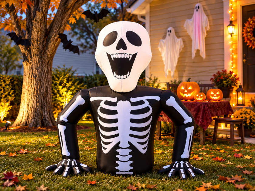 Ktaxon 6-ft Halloween Inflatables Light Up Skeleton Only $19.xx on Walmart (Reg $68)