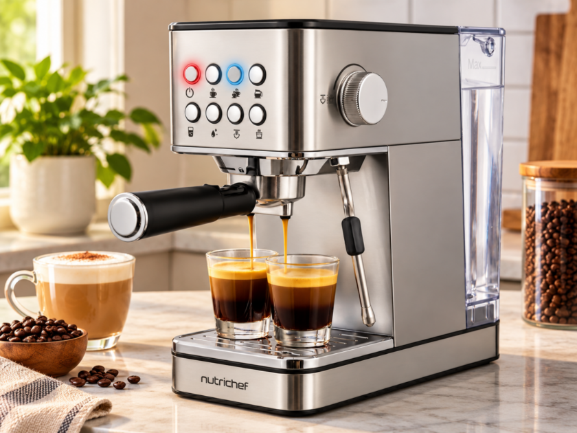 NutriChef 20-Bar Espresso Maker w/Milk Frother Only $67.xx on Amazon (Reg $120)