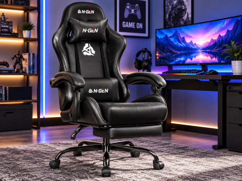 High Back Gaming Chair w/Footrest Only $79.xx on Amazon