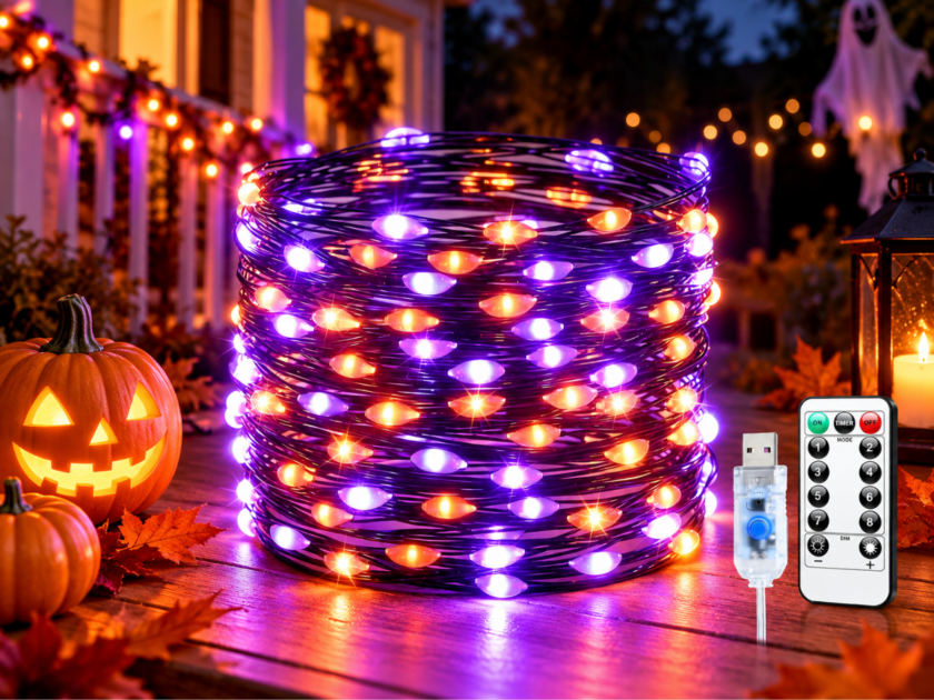 33ft 100-Ct Orange & Purple Halloween Fairy Lights Only $3.xx on Amazon