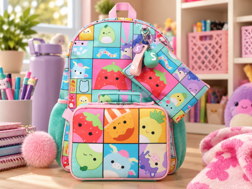 Squishmallow 5-Piece Backpack Set with Detachable Lunch Bag Only $9 at Walmart (Reg $23)