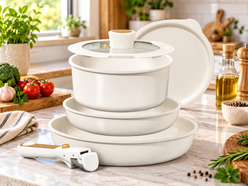 Carote 6-Piece Nonstick Pots & Pans Set with Detachable Handles Only $39.xx on Walmart (Reg $80)