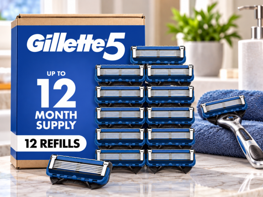Gillette 5 Men’s 5-Blade Razor Blade Refills 12 Count Only $18.xx on Amazon (Reg $27)