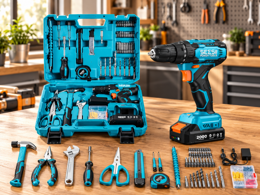 SEESII 20V Cordless Drill & Home Tool Kit w/2Ah Battery Only $32.xx on Amazon (Reg $60)