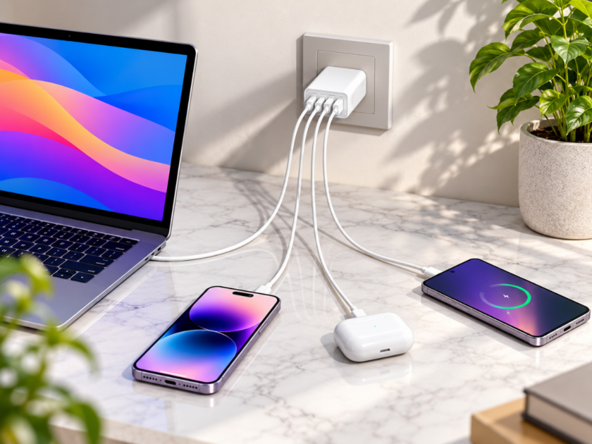 2-Pack 4-Port 40W Max PD+QC USB-C/A Wall Charger Only $7.xx on Amazon