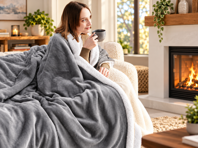 Bedsure GentleSoft 50″x60″ Reversible Sherpa Fleece Throw Blanket Only $10.xx on Amazon (Reg $35)