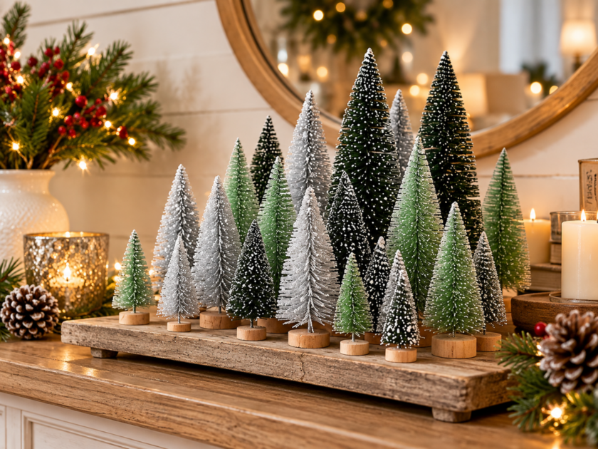 30-Piece Mini Artificial Christmas Bottle Brush Trees Only $7.xx on Amazon (Reg $16)
