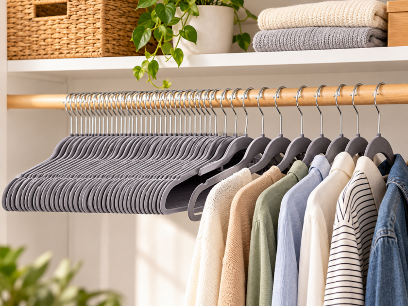 Amazon Basics Slim Velvet Suit Hangers 50-Pack Only $15.xx on Amazon